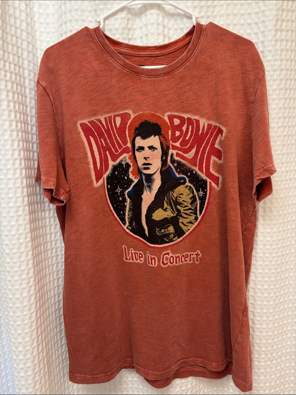 Lucky Brand Orange Bowie Graphic Tee
